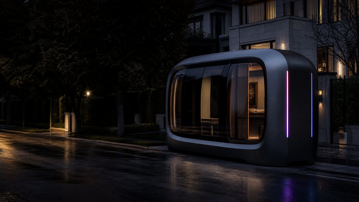 Signal HLTH Standard Pod exterior at a residential arrival point